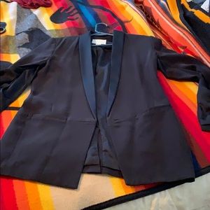 Silk dressy blazer with cape open sleeves